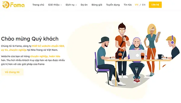 Dịch vụ thiết kế website của Fama