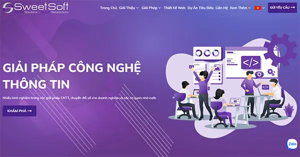 Dịch vụ thiết kế web bán hàng của SweetSoft